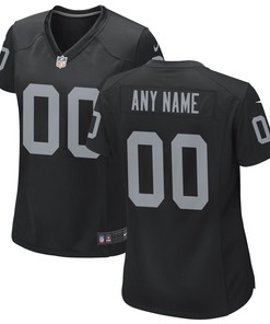 Las Vegas Raiders Womens Custom Game Jersey - Black Custom Jerseys Nfl - Robokeg