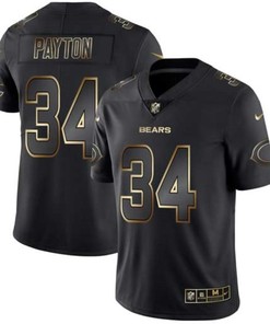 Legend Walter Payton #34 Chicago Bears Nfl Explosion Legendary Gold Black Jersey - Robokeg
