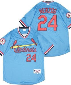Legend Whitey Herzog #24 St Louis Cardinals 2020 Mlb Blue Jersey - Robokeg
