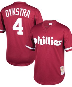 Lenny Dykstra Philadelphia Phillies Mitchell & Ness Cooperstown Collection Mesh Batting Practice Jersey - Burgundy Mlb - Robokeg