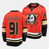 Leo Carlsson #91 Anaheim Ducks 2023 NHL Draft Home Men Jersey - Orange - Robokeg