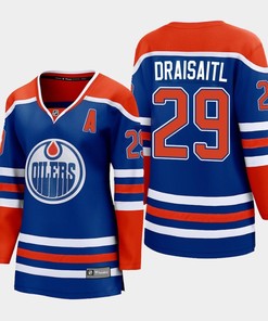 Leon Draisaitl 29 Edmonton Oilers 2022-23 Home Women Premier Breakaway Player Jersey Royal - Robokeg