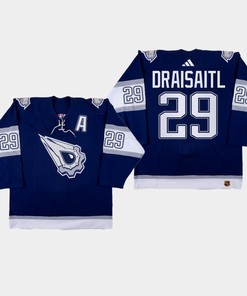 Leon Draisaitl 29 Edmonton Oilers 2022-23 Reverse Retro 2.0 Navy Jersey - Robokeg