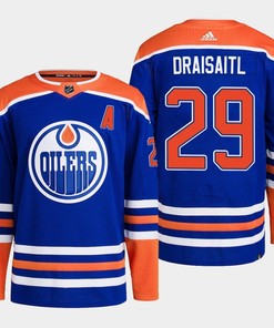 Leon Draisaitl 29 Edmonton Oilers Blue Jersey 2022-23 Primegreen Home - Robokeg