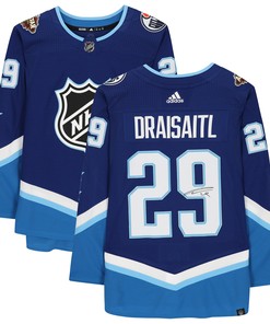 Leon Draisaitl Brandedmonton Oilers Autographed 2022 Nhl All-star Game Jersey - Blue - Robokeg