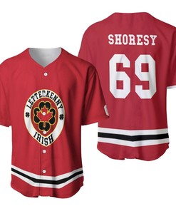 Letterkenny Irish Shoresy 69 Nhl Ice Hockey Team Logo 2020 Red Jersey 3d Designed Allover Gift For Letterkenny Fans Baseball Jersey - Robokeg