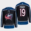 Liam Foudy 19 Reverse Retro 2.0 2022 Columbus Blue Jackets Navy Jersey Primegreen - Robokeg