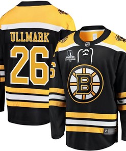 Linus Ullmark 26 Boston Bruins Stanley Cup 2023 Playoffs Patch Home Breakaway Men Jersey - Black - Robokeg