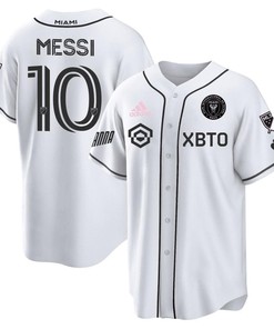 Lionel Messi Inter Miami Baseball Cool Base Jersey - Stitched Men Jersey - White - Robokeg