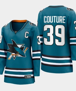 Logan Couture 39 San Jose Sharks 2022-23 Home Women Premier Breakaway Jersey Teal - Robokeg