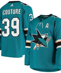 Logan Couture San Jose Sharks Adidas Home Authentic Alternate Captain Player Jersey - Teal Nhl - Robokeg