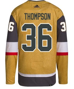 Logan Thompson 36 Vegas Golden Knights Stanley Cup 2023 Champions Patch Home Breakaway Men Jersey - Gold - Robokeg