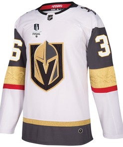 Logan Thompson 36 Vegas Golden Knights Stanley Cup 2023 Final Patch Away Breakaway Men Jersey - White - Robokeg