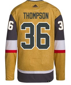 Logan Thompson 36 Vegas Golden Knights Stanley Cup 2023 Final Patch Home Breakaway Men Jersey - Gold - Robokeg