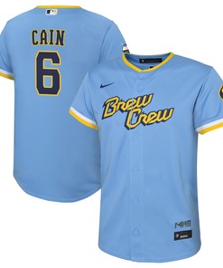 Lorenzo Cain Milwaukee Brewers 2022 City Connect Replica Player Jersey - Powder Blue Mlb - Robokeg
