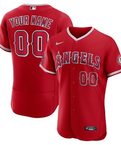 Los Angeles Angels Alternate Authentic Custom Jersey Scarlet Custom Jerseys Mlb - Robokeg