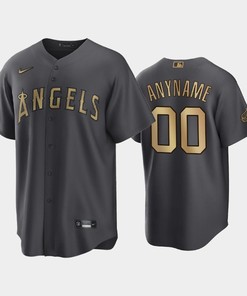 Los Angeles Angels Custom 00 2022-23 All-Star Game AL Charcoal Jersey - Robokeg