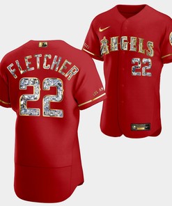 Los Angeles Angels David Fletcher Red Jersey 22 Golden Diamond 2022-23-23 Uniform - Robokeg
