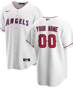 Los Angeles Angels Home Custom Men Jersey - White - Robokeg