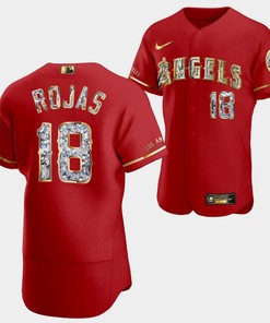 Los Angeles Angels Jose Rojas Red Jersey 18 Golden Diamond 2022-23-23 Uniform - Robokeg