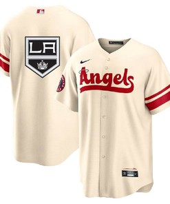 Los Angeles Angels Kings Cream Cool Base Stitched Jersey - Robokeg