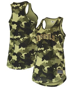 Los Angeles Angels New Era Womens 2022 Mlb Armed Forces Day Camo Racerback Tank Top - Green - Robokeg