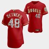 Los Angeles Angels Reid Detmers Diamond Logo Red 48 Jersey Golden - Robokeg