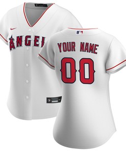 Los Angeles Angels Womens Home Replica Custom Jersey - White Custom Jerseys Mlb - Robokeg