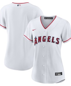 Los Angeles Angels Womens Home Replica Team Jersey White Mlb - Robokeg