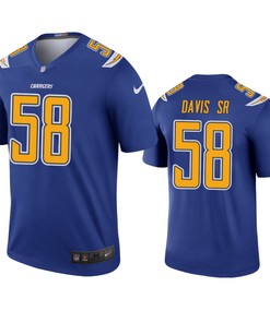 Los Angeles Chargers #58 Thomas Davis Sr Royal Color Rush Legend Jersey - Mens - Robokeg