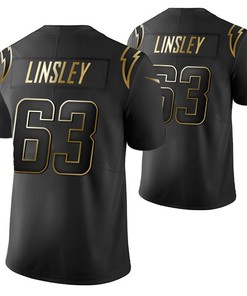 Los Angeles Chargers Corey Linsley 63 2021 Nfl Golden Brandedition Black Jersey Gift For Chargers Fans - Robokeg