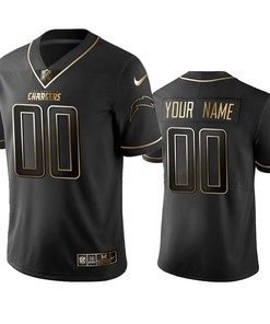 Los Angeles Chargers Custom Black Golden Brandedition Nfl 100 Year Anniversary Mens Jersey - Robokeg