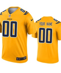 Los Angeles Chargers Custom Gold Inverted Legend Jersey - Robokeg