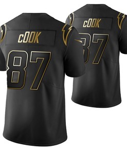 Los Angeles Chargers Jared Cook 87 2021 Nfl Golden Brandedition Black Jersey Gift For Chargers Fans - Robokeg