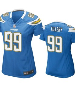 Los Angeles Chargers Jerry Tillery 2019 Nfl Draft Light Blue Game Womens Jersey - Robokeg