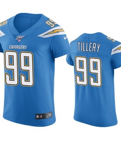 Los Angeles Chargers Jerry Tillery Powder Blue 100th Season Vapor Elite Jersey - Robokeg