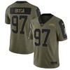 Los Angeles Chargers Joey Bosa 97 Nfl Olive 2021 Salute To Service Player Men Jersey For Chargers Fans - Robokeg