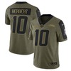 Los Angeles Chargers Justin Herbert 10 Nfl Olive 2021 Salute To Service Player Men Jersey For Chargers Fans - Robokeg