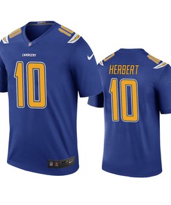 Los Angeles Chargers Justin Herbert Royal Color Rush Legend Jersey - Robokeg