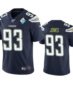 Los Angeles Chargers Justin Jones Navy 60th Anniversary Vapor Limited Jersey - Robokeg
