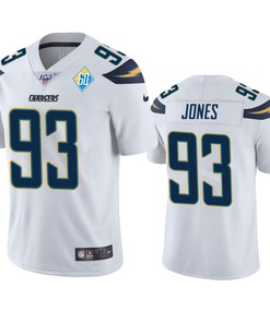 Los Angeles Chargers Justin Jones White 60th Anniversary Vapor Limited Jersey - Robokeg