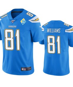 Los Angeles Chargers Mike Williams Light Blue 60th Anniversary Vapor Limited Jersey - Robokeg