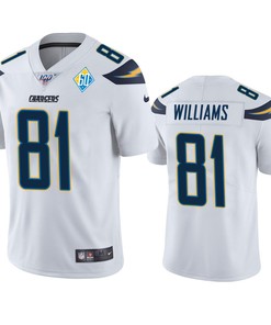 Los Angeles Chargers Mike Williams White 60th Anniversary Vapor Limited Jersey - Robokeg