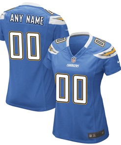Los Angeles Chargers Nike Womens Custom Game Jersey - Light Blue - Robokeg