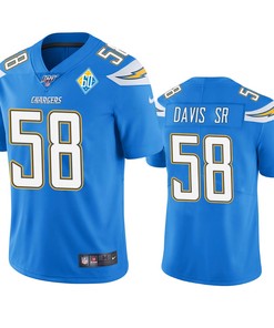 Los Angeles Chargers Thomas Davis Sr Light Blue 60th Anniversary Vapor Limited Jersey - Robokeg