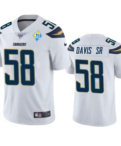 Los Angeles Chargers Thomas Davis Sr White 60th Anniversary Vapor Limited Jersey - Robokeg