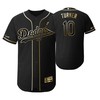 Los Angeles Dodgers #10 Justin Turner Mlb 2019 Golden Brandedition Black Jersey Gift For Dodgers Fans - Robokeg