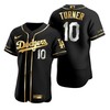 Los Angeles Dodgers #10 Justin Turner Mlb Golden Brandedition Black Jersey Gift For Dodgers Fans - Robokeg