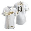 Los Angeles Dodgers #13 Max Muncy Mlb Golden Brandedition White Jersey Gift For Dodgers Fans - Robokeg