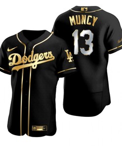 Los Angeles Dodgers #13max Muncy Mlb Golden Brandedition Black Jersey Gift For Dodgers Fans - Robokeg